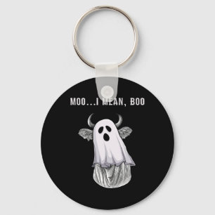 Scary Cow Farmer Halloween Ghost Funny Moo I Mean  Key Ring