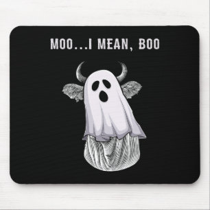 Scary Cow Farmer Halloween Ghost Funny Moo I Mean Mouse Pad