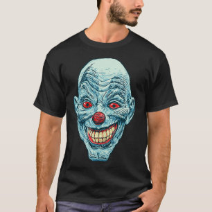 Scary Creepy Clown Face Halloween Horror Graphic T-Shirt