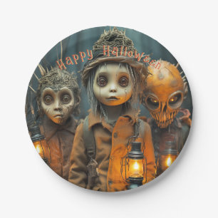 Scary Creepy Halloween Kids Paper Plate