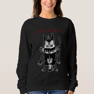 Scary Creepy Halloween spooky Cat Sweatshirt