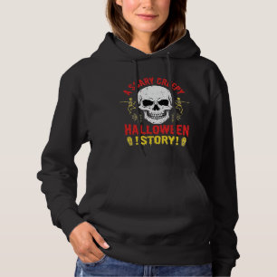 Scary Creepy Halloween Story Skull Design_1 Hoodie
