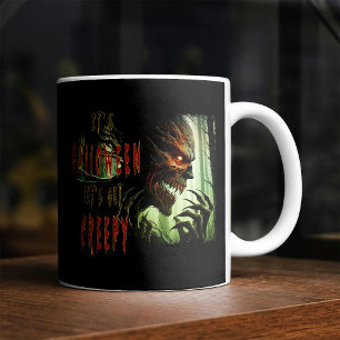 Scary creepy horror wood monster, demon or ghoul coffee mug