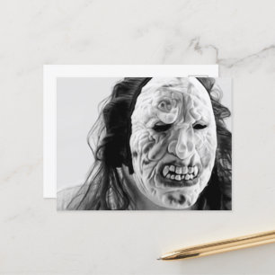 Scary Creepy Mask Holiday Postcard