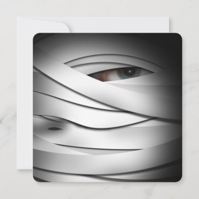 Scary Creepy One Eyed Halloween Mummy Invitation (Front)