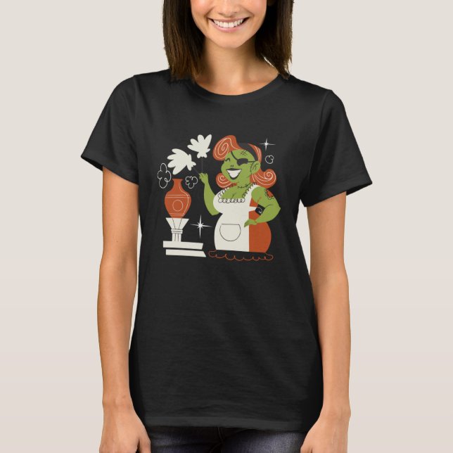 Scary creepy zombie cleaning lady T-Shirt (Front)