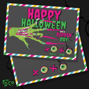 Scary Cute Funky Happy Halloween Zombie XOXO! Holiday Card