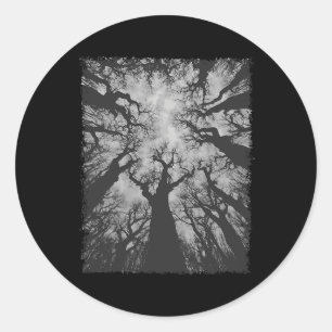 Scary Dark Forest Grunge Trees Halloween Gothic Ar Classic Round Sticker
