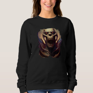 Scary Demonic Skull Horror Nightmare Unique Digita Sweatshirt