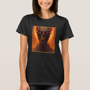 Scary Demonic Skull Horror Nightmare Unique Digita T-Shirt