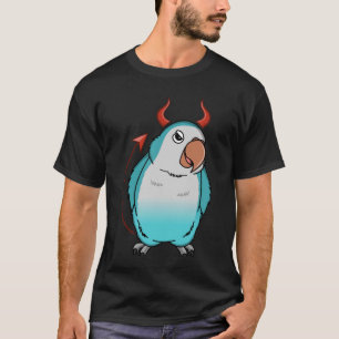Scary Devil Costume Parrot I Blue Monk Parakeet Qu T-Shirt