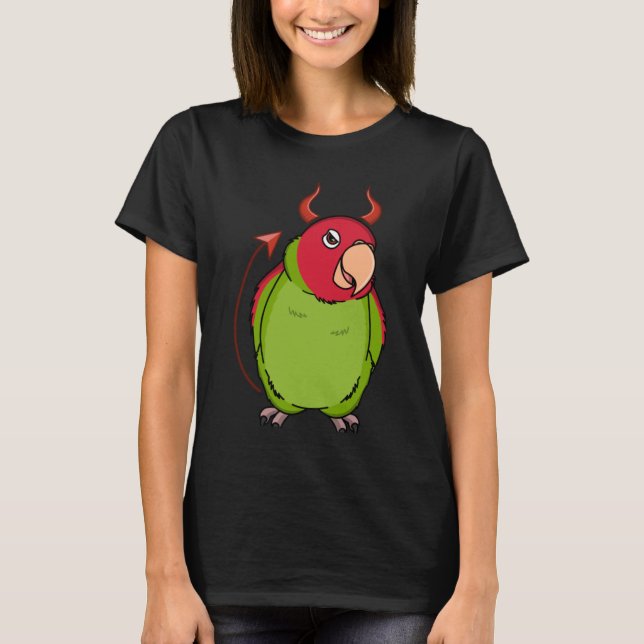 Scary Devil Costume Parrot I Cherry headed Conure T-Shirt (Front)