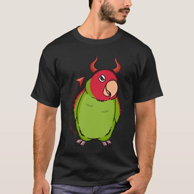 Scary Devil Costume Parrot I Cherry headed Conure T-Shirt (Front)