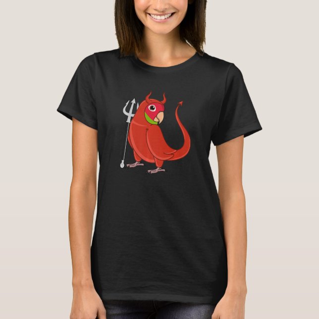 Scary Devil Costume Parrot I Cherry headed Conure T-Shirt (Front)
