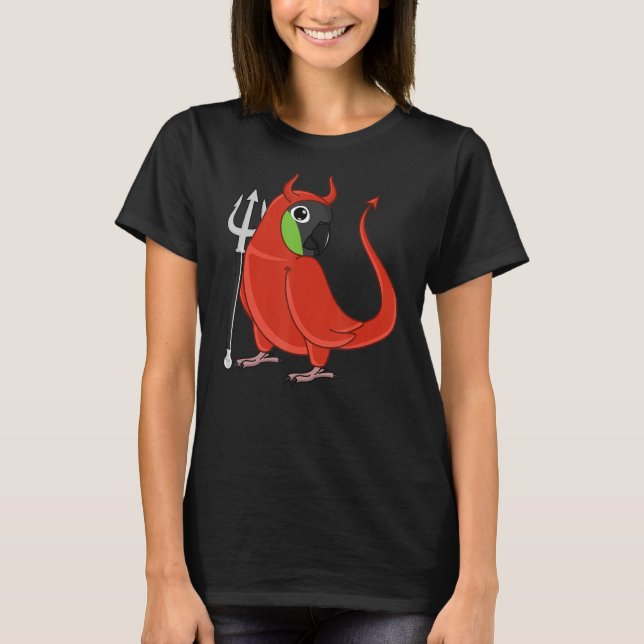 Scary Devil Costume Parrot I Nanday Conure T-Shirt (Front)