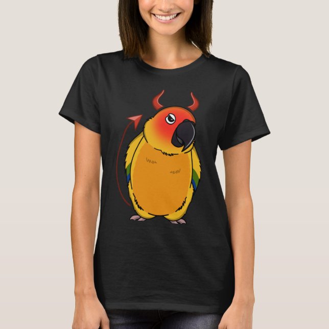 Scary Devil Costume Parrot I Sun Conure T-Shirt (Front)