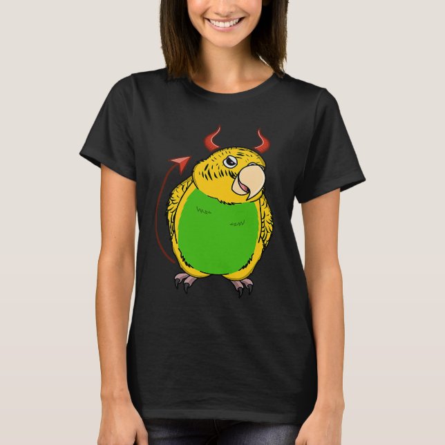 Scary Devil Costume Parrot I Yellow Budgie Budgeri T-Shirt (Front)