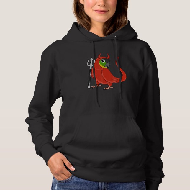 Scary Devil Costume Parrot Yellow-sided Green Chee Hoodie (Front)
