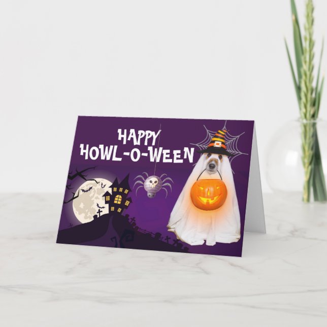 Scary Dog Howl-o-Ween  Card (Front)