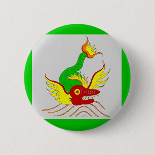 scary dragon 6 cm round badge