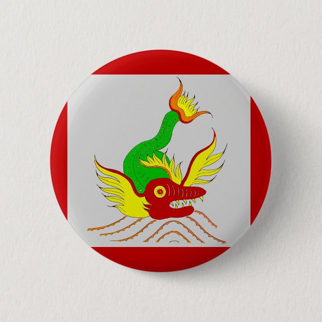 scary dragon 6 cm round badge (Front)