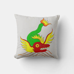 scary dragon print cushion