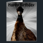 Scary Emu Stare Down, Jumbo Birthday Card<br><div class="desc">Emus Are Scary,  Here Is One Giving Me The Stare Down,  He Is On A White Glow Background For A 
More Dramatic Effect,  birthday message is included</div>