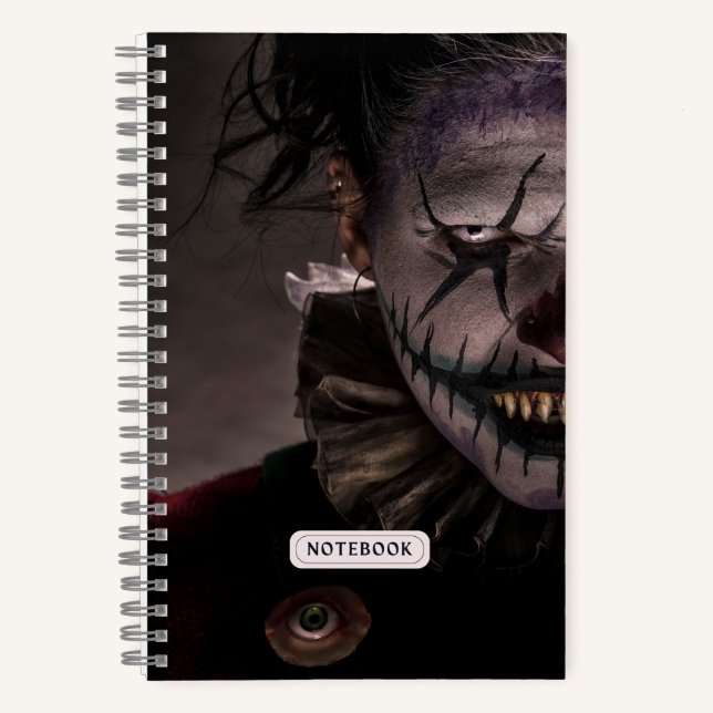 Scary Evil Clown Horror Notebook (Front)