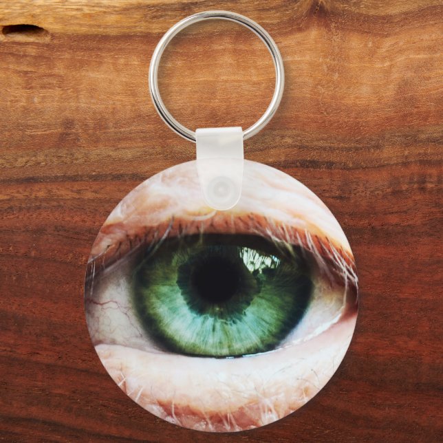 Scary Eyeball & Halloween Green Eye /spooky zombie Key Ring (Front)