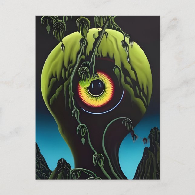 Scary Eyeball Plant Postcard (Front)