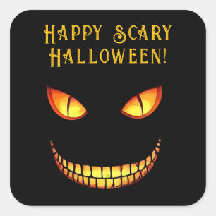 Scary Eyes and Crazy Smile Halloween  Square Sticker