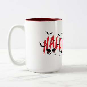 Scary Eyes, Halloween Mood Two-Tone Coffee Mug