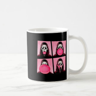 Scary Face Bubble Gum In October We Wear Pink Ghos Coffee Mug
