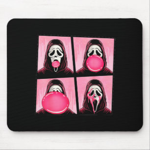 Scary Face Bubble Gum In October We Wear Pink Ghos Mouse Pad
