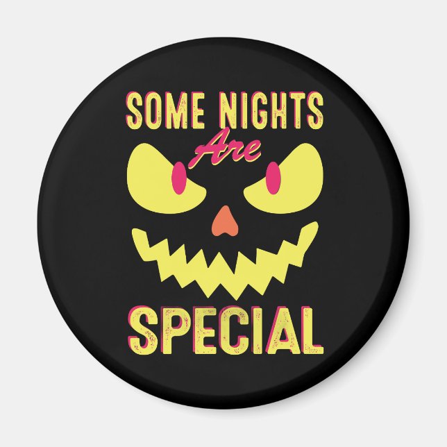 Scary face fun filled shiny Halloween Magnet (Front)