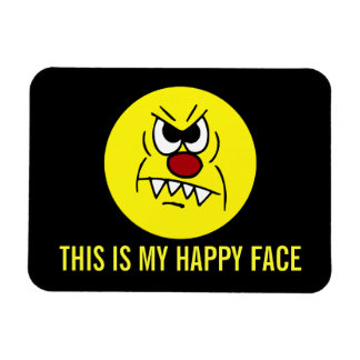 Scary Face Grumpey Magnet