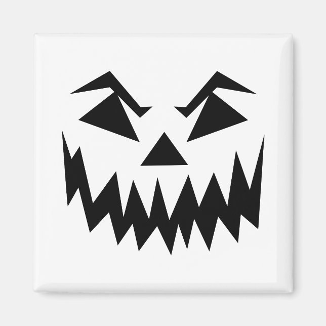 Scary Face Halloween White Magnet (Front)