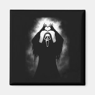 Scary Face Horror Creepy Ghost Heart Hands Hallowe Magnet