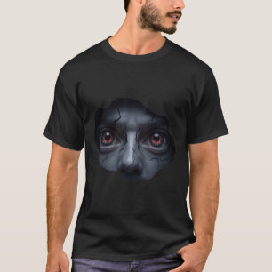 Scary Face Peeking – Funny Stomach Illusion Horror T-Shirt
