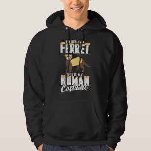 Scary Ferret Human Costume Halloween  Women Men Hoodie