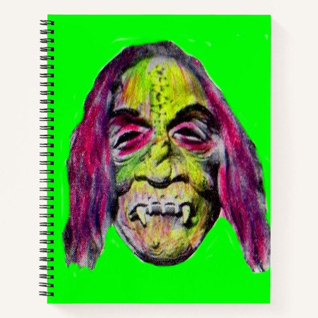 scary fiendish horror monster  notebook (Front)