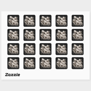 Scary Floating Phantom Ghost Diamond Shape Gift  Square Sticker