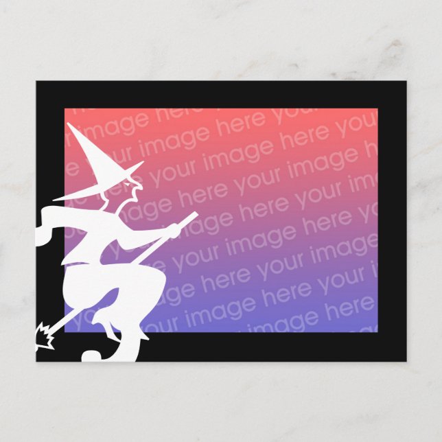 scary flying witch - add your photo postcard (Front)