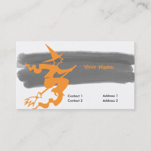 scary flying witch no2 business card