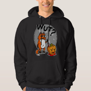 Scary fox Halloween pumpkin what angry Hoodie