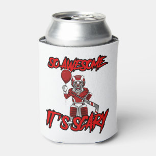 Scary Funny Halloween Clown Hockey Goalie Can Cooler