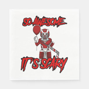 Scary Funny Halloween Clown Hockey Goalie Napkin