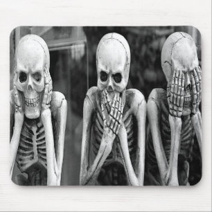 Scary Funny Skeletons Halloween Mousepad