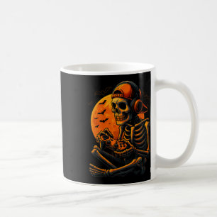 Scary Gamer Halloween Creepy Skeleton Playing Vide Coffee Mug