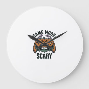 Scary Gamer Shirt Vintage Halloween Controller Art Large Clock